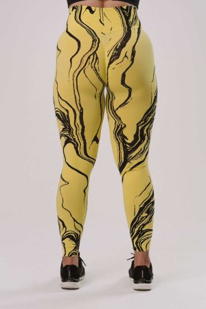 Colanti Fitness Gym Freak Zebra Push Up Talie Inalta Galbeni